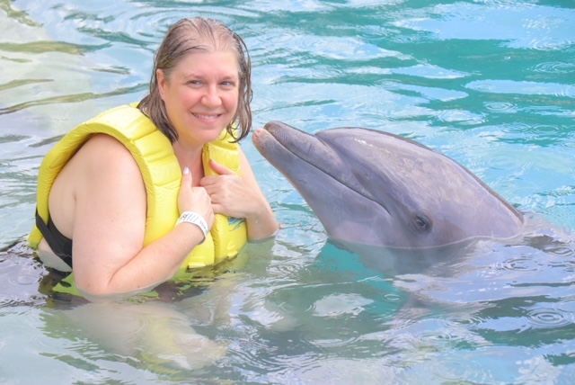 Angela with Dolphin